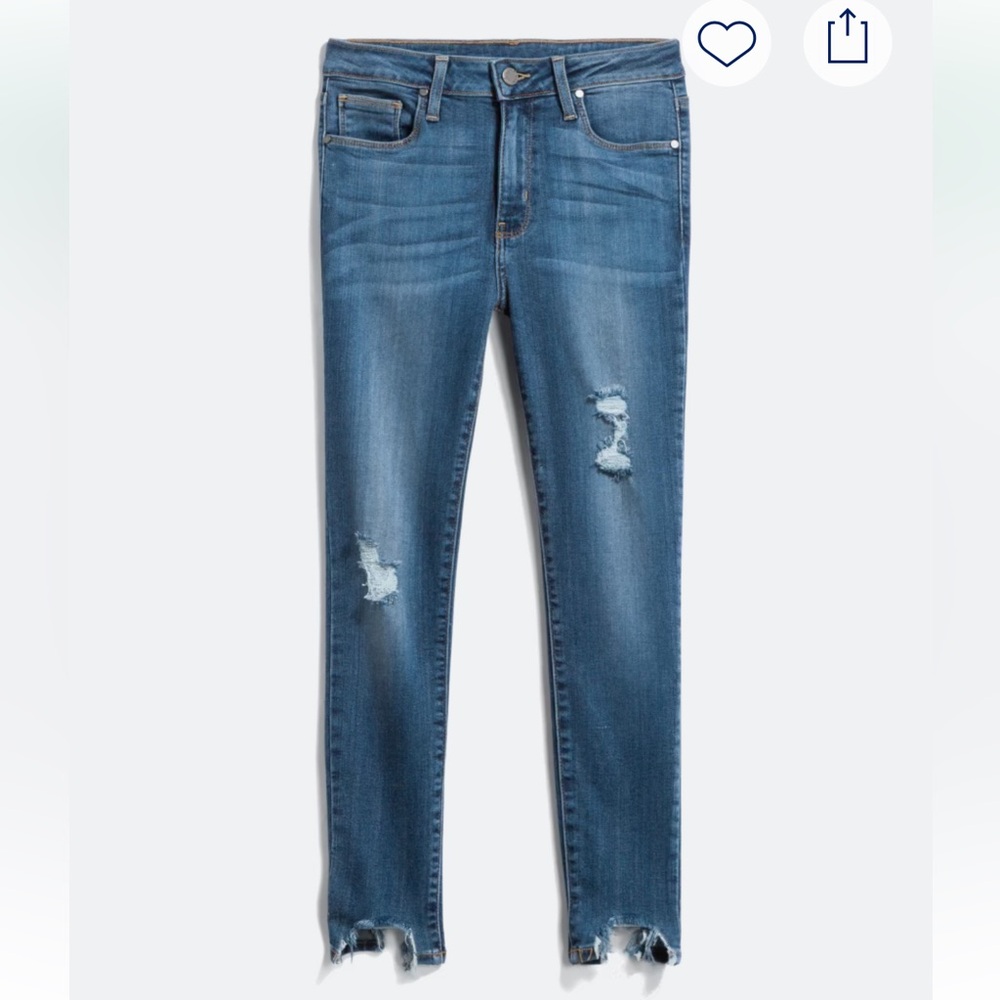 Just Black Dark‎ Blue Distressed Skinny Jeans Size 26P